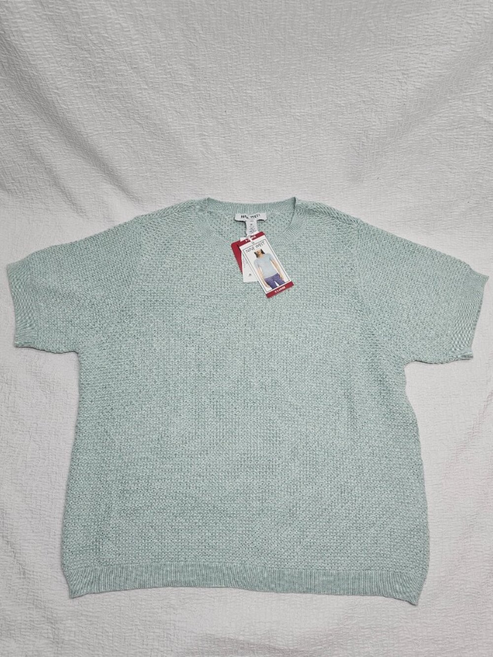 Nine West Women's Soft Spring Sweater Short Sleeve Pullover - Picture 3 of 6